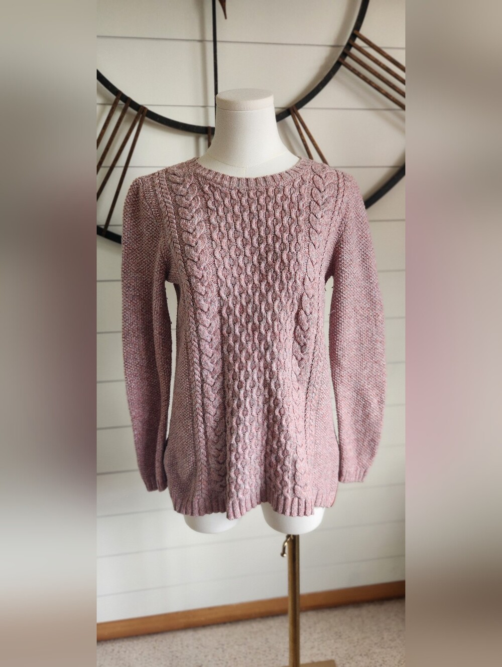 Talbots Dusty Pink Cable Knit Pullover Sweater. Size - M - Picture 3 of 8